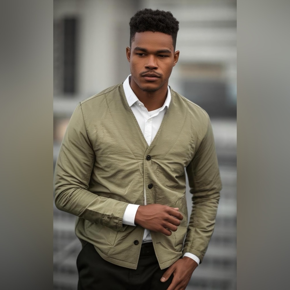 HIDDEN Men's Olive button down Jacket NWT
